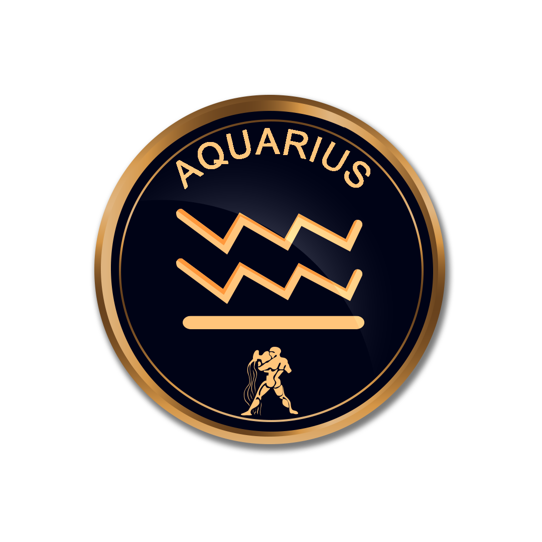 Zodiac Aquarius PNG, Gold Aquarius symbol PNG images, Aquarius sign transparent png full hd images download